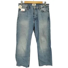 ザラ ZARA ダメージ加工 ボタンフライ ストレートデニムパンツ レディース 表記無 