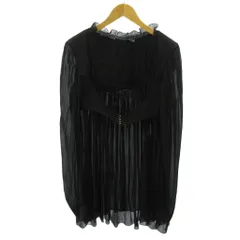 アレキサンダーマックイーン ALEXANDER MCQUEEN × ディエチコルソコモ 10・corso・como コラボ 美品 コルセット ブラウス シャツ 絹 シルク シースルー 長袖 ミニ丈 44 黒 ブラック 0516のサムネイル