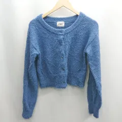 ◇ ⊇ MIEL CRISHUNANT 長袖 ニットカーディガン サイズF ブルー レディース E  【1502180070242】