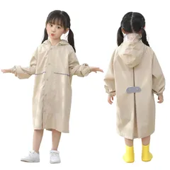 【新品】 [Moerstar] レインコート キッズ レインポンチョ レインウェア ひも付きフード ランドセル対応 リュックを背負ったまま脱着できる 通園 通学 雨具 梅雨対策 子供用 男の子 女の子 学生 ゴム袖口 適応身長110～160cm 7色 (カ 1