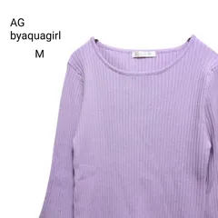 AG byaquaGirl エージ バイ アクアガール リブカットソー クルーネック 綺麗色 レーヨン混 ワールド Mのサムネイル