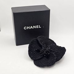 シャネル カメリア ブローチ メッシュ 箱付 黒 CHANEL Camellia - メルカリ
