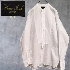 00s HAVERSACK ATTIRE ハバーサック アタイア y2k リネン タキシード シャツ バンドカラー ブザムシャツ ドレスシャツ 白 M Linen Tuxedo Shirt White Mのサムネイル
