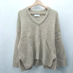 ◇ ⊇ ADAM ET ROPE' アダムエロペ サイドスリット入り 長袖 ニット サイズ38 ベージュ系 レディース E  【1503050014366】