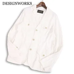 DESIGNWORKS デザインワークス アバハウス 春夏★ アンコン サファリ テーラード ジャケット イタリア製 Sz.48 メンズ 白のサムネイル