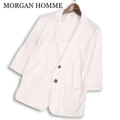 MORGAN HOMME モルガン オム 春夏★ 983T4437 リネン 7分袖 アンコン テーラード ジャケット 日本製 Sz.M メンズのサムネイル