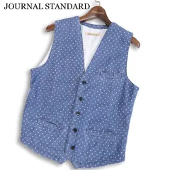 JOURNAL STANDARD ジャーナルスタンダード 春夏★ デニム ドット柄 ウォッシュ加工 ベスト Sz.M メンズのサムネイル