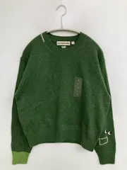 UNIQLO x ANYA HINDMARCH ニット/セーター S グリーン ウール・ニット 無地 ワンポイント 刺繍 ミドル丈 長袖 クルーネック(丸首) レディース