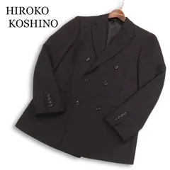 HIROKO KOSHINO ヒロココシノ 通年★ ダブル 総裏 テーラード ジャケット Sz.S メンズ 黒のサムネイル