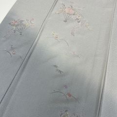 美品】夏着物 付け下げ 変わり絽 正絹 満月 手刺繍 身丈159裄64 紫