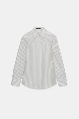 タグ付き新品☆ZARAのポプリンシャツパッド入りネック☆XS-Sサイズ