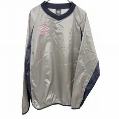 【中古】[印象AB] UMBRO アンブロ プルオーバーシャツ / ゲームシャツ / スポーツシャツ メンズ L ネイビー ネイビー×ベージュグレー系×ピンク 紺×ベージュグレー系×ピンク ナイロン100% ワンポイント 長袖 古着 ラグランスリーブ Vネックのサムネイル