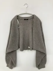 L’espoir レスポワール カーディガン/ボレロ L グレー ニット 無地 ショート丈 長袖 レディース