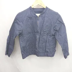 ◇ Θ l'atelier du savon アトリエ ドゥ サボン コットン100% 長袖 ノーカラージャケット サイズF ネイビー レディース E  【1506110002020】のサムネイル