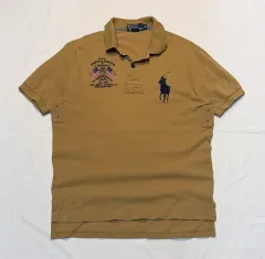 POLO RALPH LAUREN ビックポニー USA 星条旗 カラーTシャツ コーヒー ブラウン