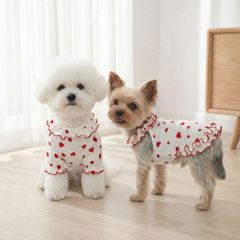 犬用 ハート柄 フリル付き ノースリーブ トップス 犬用 ハート柄 フリル付き ノースリーブ トップス - メルカリ