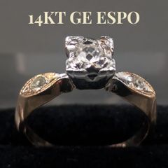 ESPO 10号 14KTGE デザイナーズリング ゴールド 米国ヴィンテージ 