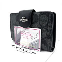 新品 COACH コーチ C7805 三つ折り財布 ブラック 箱付 - メルカリ