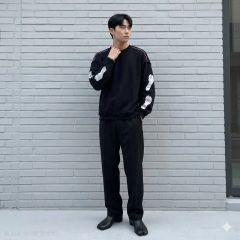 コムドットゆうた着用HUF ハフ スウェット パーカー ブラック サイズXL