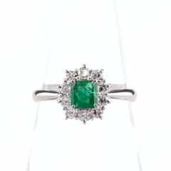 天然エメラルド0.78ct ダイアモンド Pt900 リング 重さ 4.8g - メルカリ