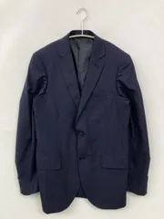 green label relaxing グリーンレーベルリラクシング テーラードジャケット 42 ネイビー ミドル丈 ストライプ柄 シングル フードなし メンズ