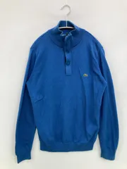 LACOSTE ラコステ ニット/セーター 3 ブルー コットン ニット 無地 ワンポイント ミドル丈 長袖 タートルネック/ハイネック メンズ