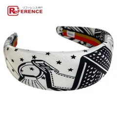HERMES エルメス カチューシャ ジナ ジグザク シルク ホワイトのサムネイル