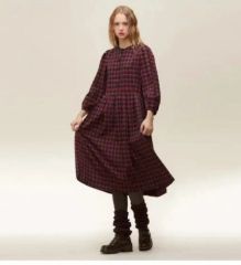 美品✨ピンクハウス タータンチェック ワンピース コットンネル フリル