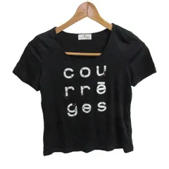 クレージュ 半袖Ｔシャツ トップス ロゴT ショート丈 レディース 38サイズ 黒×白 courreges 【中古】のサムネイル