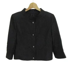 クレージュ ノーカラージャケット アウター ショート丈 日本製 レディース 9ARサイズ ブラック courreges 【中古】のサムネイル