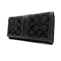 COACH y2k wallet signature canvas leather black コーチ 長財布 がま口 シグネチャー