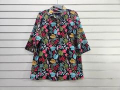 極美品✨ワイズ 花柄レーヨンノースリーブシャツワンピース チュニック