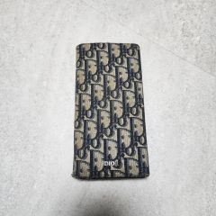 DIOR 二つ折り財布 オブリーク ネイビー - メルカリ