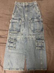 ZARA デニムカーゴパンツ ワイド USA4 Y2K アメカジ グランジ 極太 