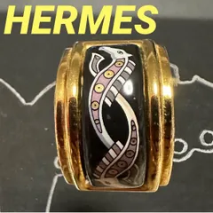 エルメス　HERMES　イヤリング　エマイユ　七宝焼き　竜　辰　GP　ゴールド　ブラックのサムネイル