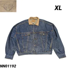 old gap オールド ギャップ　デニムジャケット　GジャンXL襟レザー
