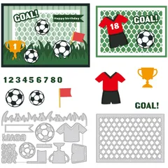 新品 BENECREAT 1セット2枚 カッティングダイ メタルダイカット サッカー 運動 ワールドカップ 炭素鋼 ステンシル スクラップブック カードエッジ作り ダイカットテンプレート 装飾 DIYアルバム 手作りのサムネイル