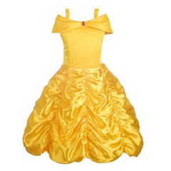 신품 [Dressy Daisy] 유아 소녀 벨 코스튬 프린세스 코스프레 아이 스커트 미녀와 야수 드레스 할로윈 가장 노란색 사이즈 10~11세 140