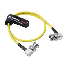 新品 Alvin's Cables 12G SDI フレキシブル同軸ケーブル | BNC オス-オス 直角 | RED Komodo/Atomosモニター対応 | 75Ωシールド線 | 4Kビデオカメラ用 | イエロー