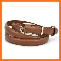 [신품] [알피리] 벨트 여성 여성 벨트 벨과 여성용 오피스 벨트 비즈니스 정장 대응 얇은 belt for women 사이즈 전개 골드 버클 포멀 (브라운, 115cm) 1
