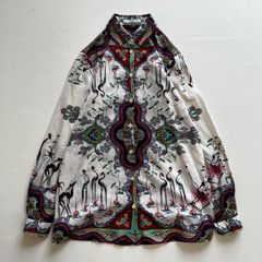 極美品】トクコプルミエヴォル ブラウス ジュエル 宝石プリント シアー 