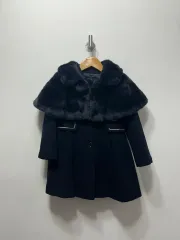 DAKS キッズ ブラック ファー カラー キッズ コート 110のサムネイル
