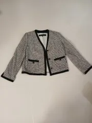 ジーカット ツイード ノーカラー ジャケット