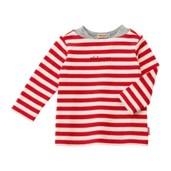 新品 [ミキハウス] 長袖Ｔシャツ ボーダー 厚手 日本製 男の子 女の子 ベビー キッズ 子供服 通園 通学 10-5235-572 90cm 赤