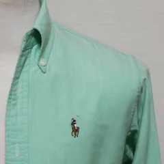 ラルフローレン シャツ メンズ ボタンダウンシャツ ジュニア 4  XS ミントグリーン カラーポニー オックスフォード CLASSIC FIT 美品 アメリカ古着