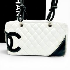 CHANEL シャネル カンボンライン ボーリングバッグ ホワイト 10番台