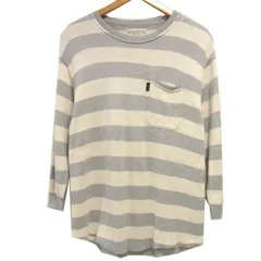 美品☆WESTRIDE ウエストライド シルク混 7分袖 ニット クルーネック ボーダー柄 日本製 春物のサムネイル