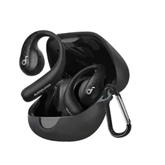 新品 BUITFOU For Anker Soundcore AeroFit Pro ケース AeroFit Pro 保護カバー AeroFit Pro ケース 柔らかい シリコン製 落下防止 キズ防止 耐衝撃 防塵 軽量 装着充電可能 カラビナ付き 紛失防止