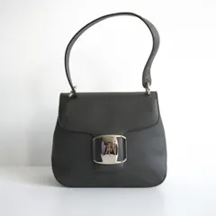 【雰囲気抜群】Salvatore Ferragamo【ヴァラ リボン ハンドバッグ】ブラック バッグ フェラガモ  s2512051