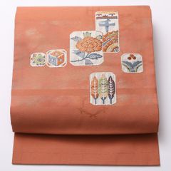 YU-051 名古屋帯 汕頭刺繍 相良刺繍 総手刺繍 三大刺繍 未使用 希少